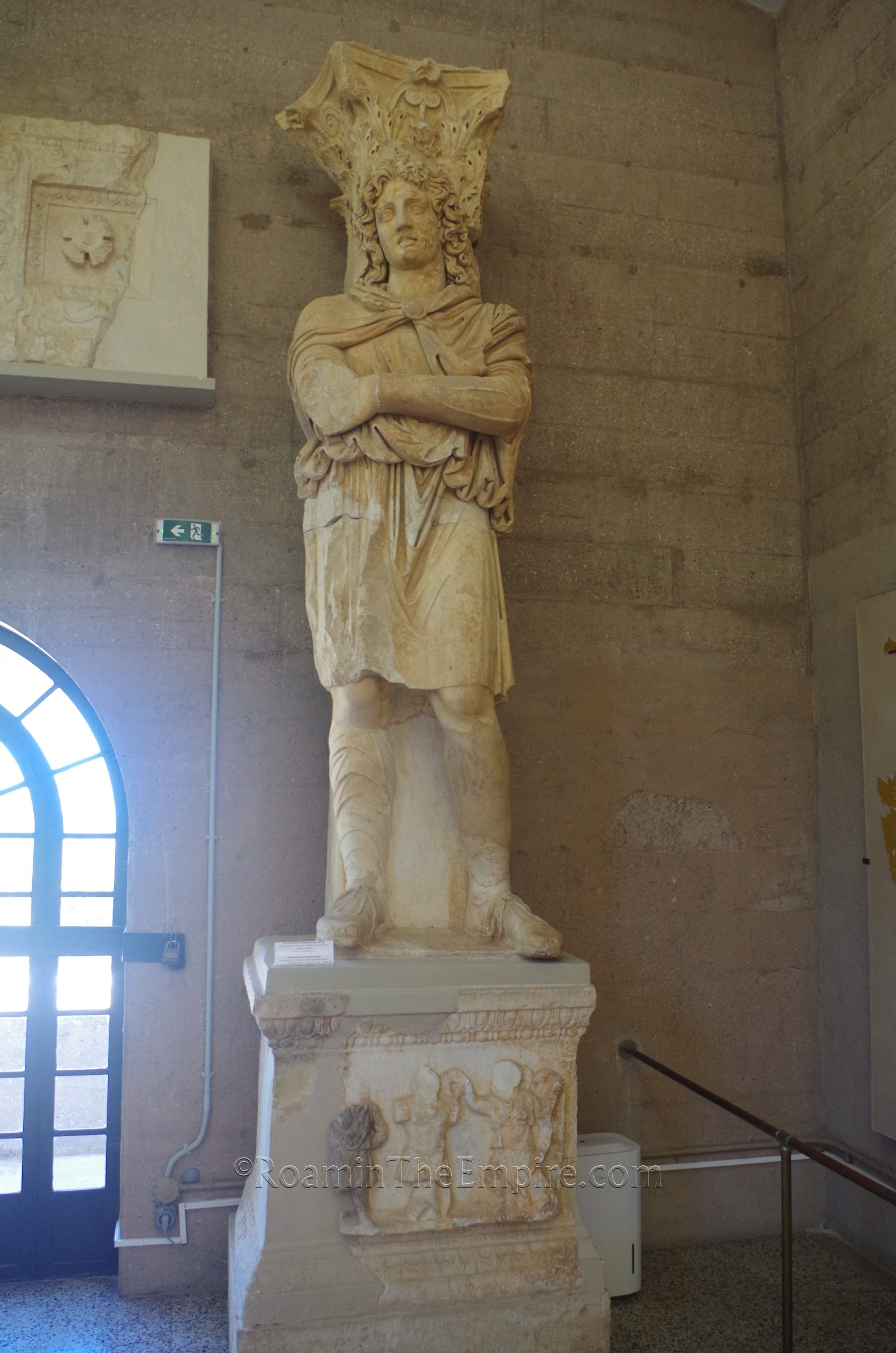 Phrygian captive statue from the Captive's Facade. From the late 2nd century CE. Corinth Museum.