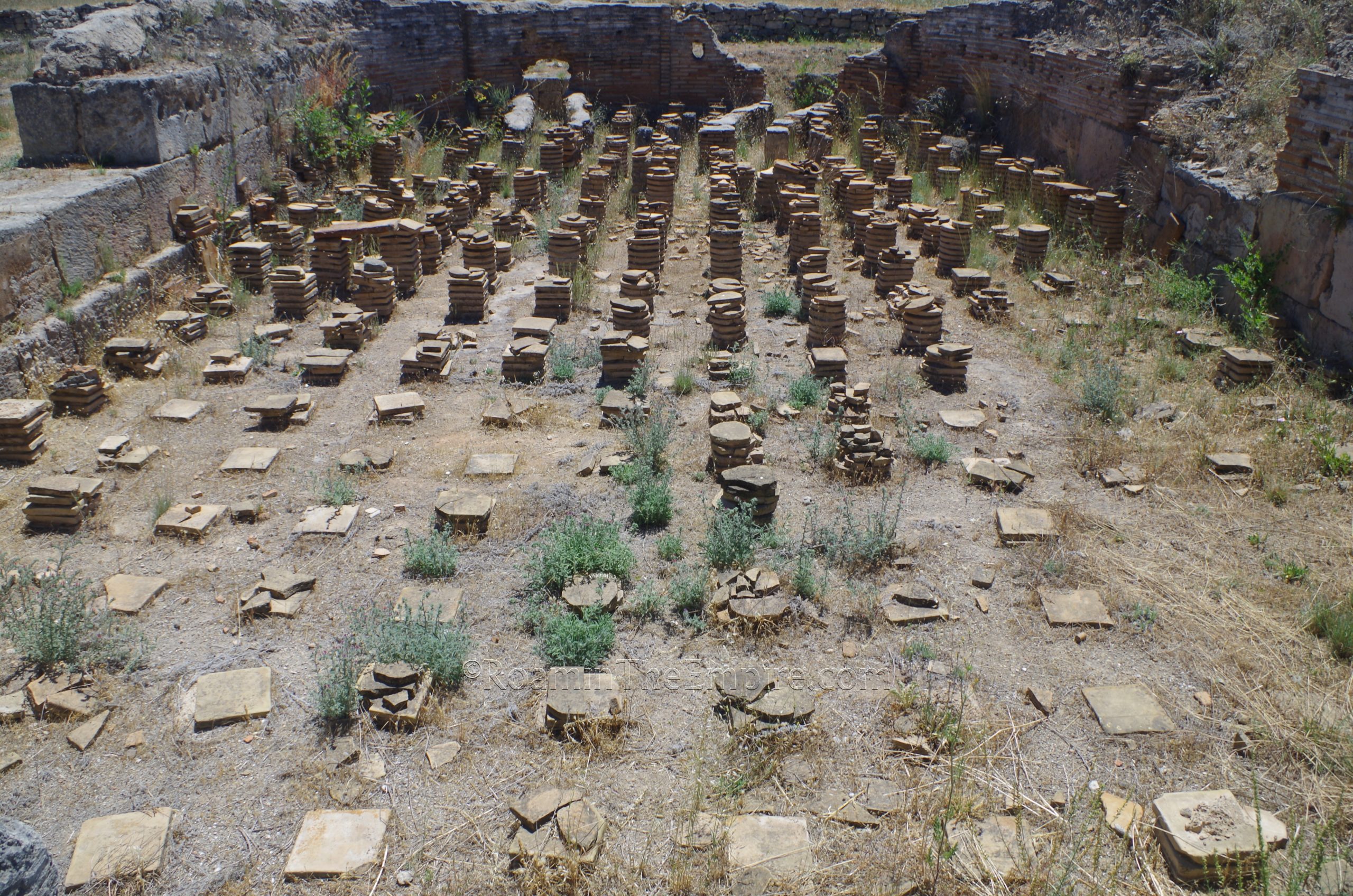 Tepidarium of the Roman baths. Isthmia.