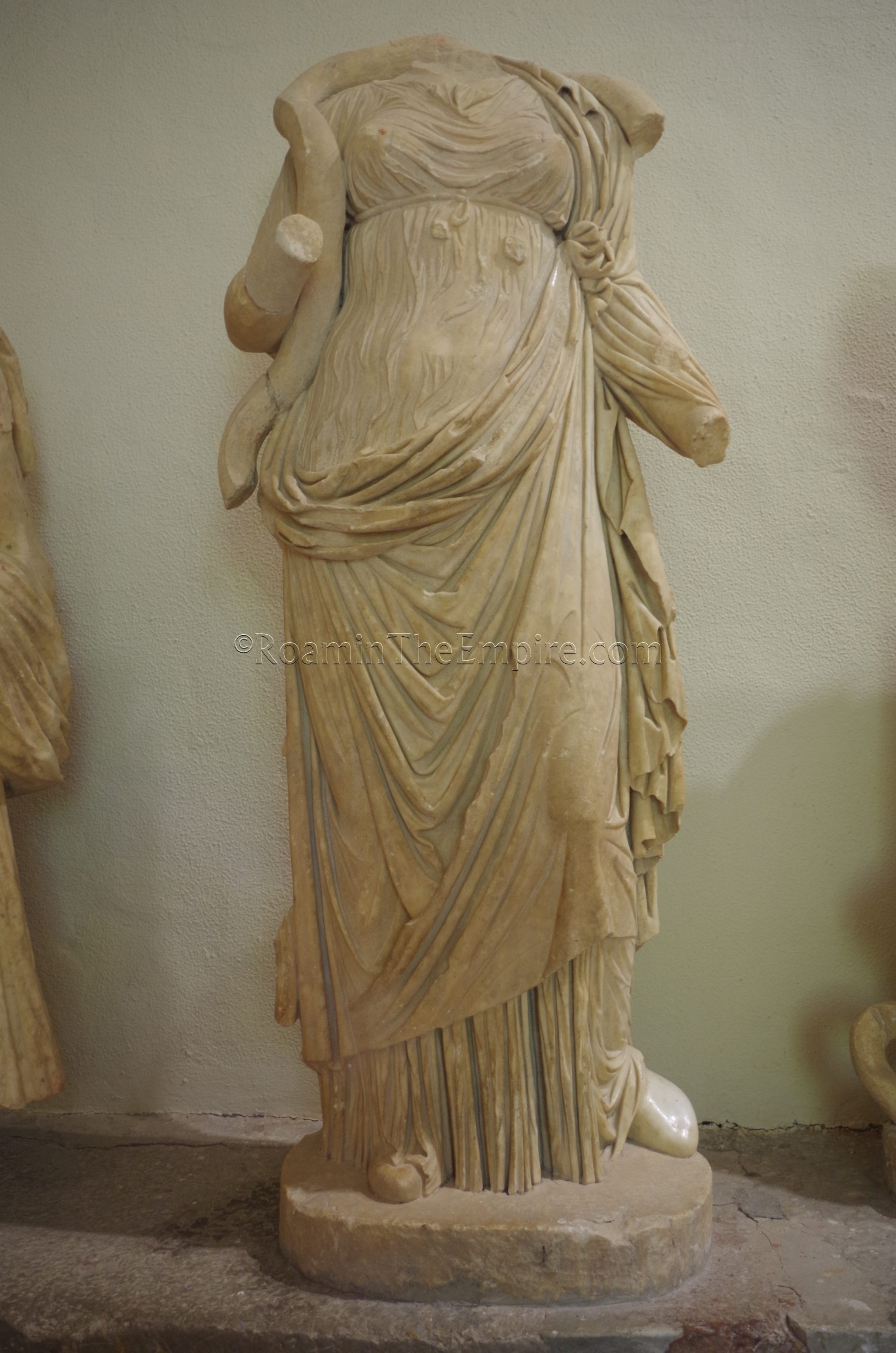 Statue of Hygeia from the Baths of Asclepius/library area. Dated to about 160 CE.
