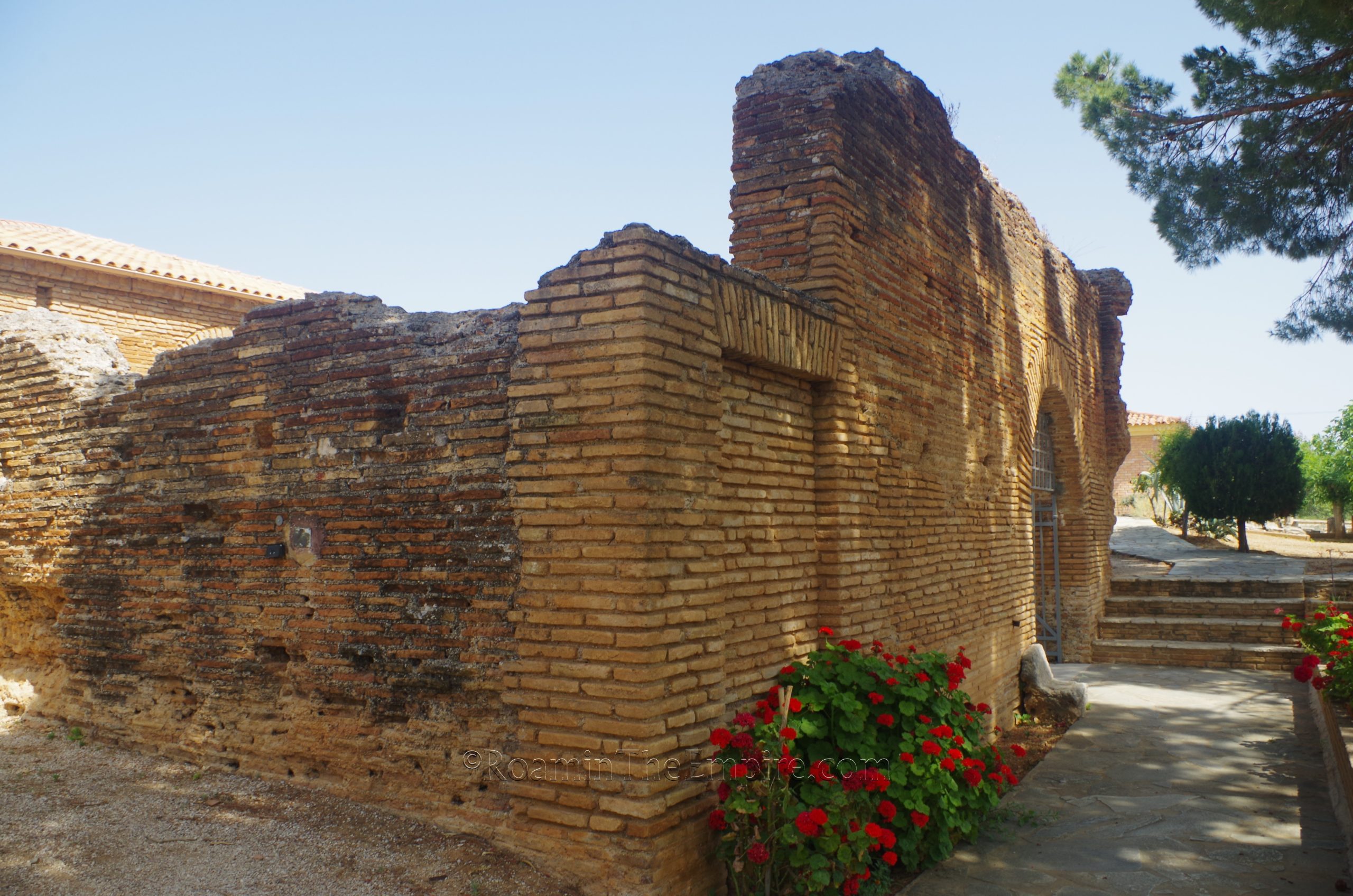 Exterior of the archaeological museum, constructed in the remains of the Roman baths. Sicyon.