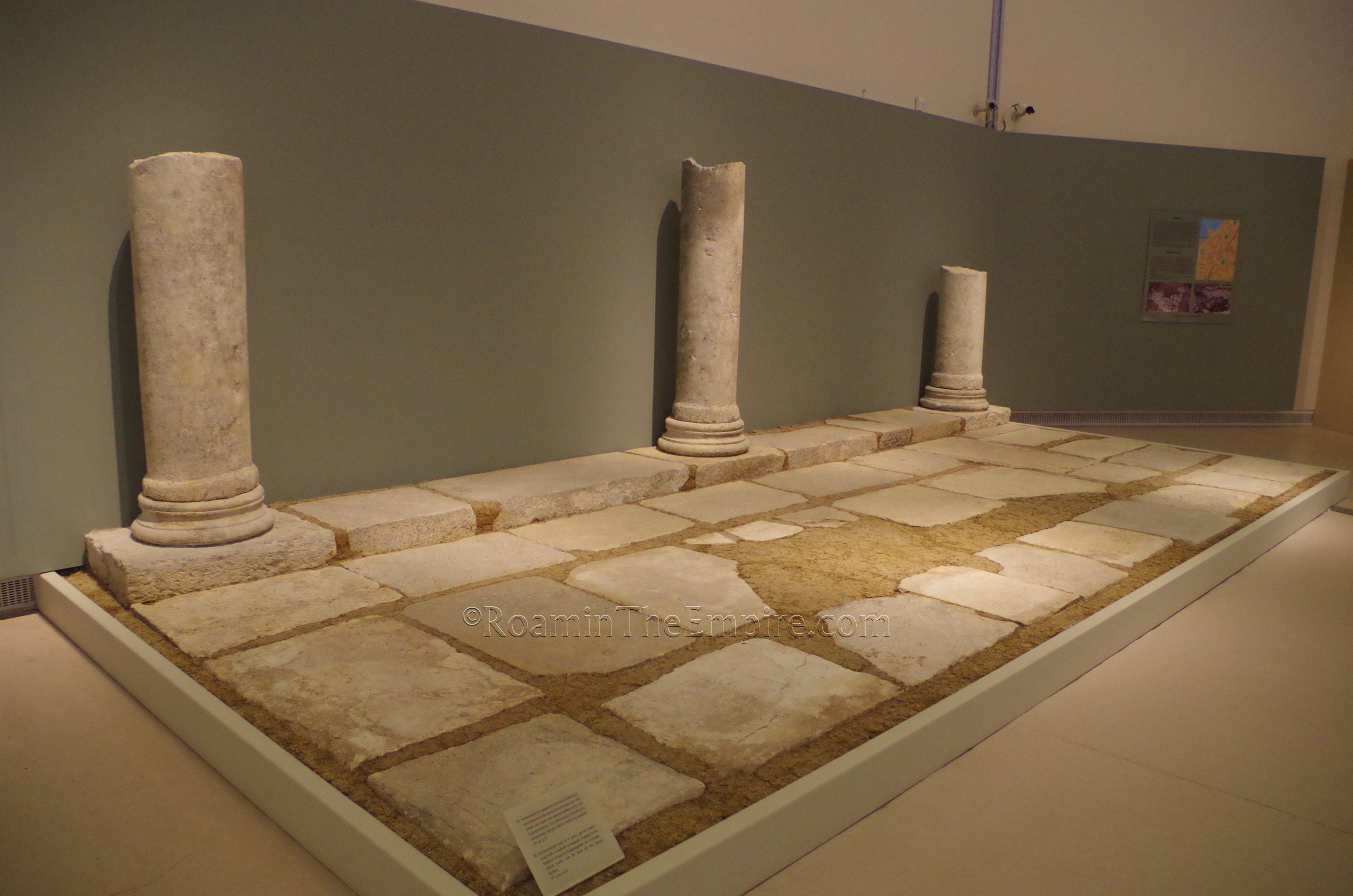 Section of road and colonnade found at Kalomogdarti Street and reconstructed in the Archaeological Museum of Patras. Dated to the 3rd century CE.