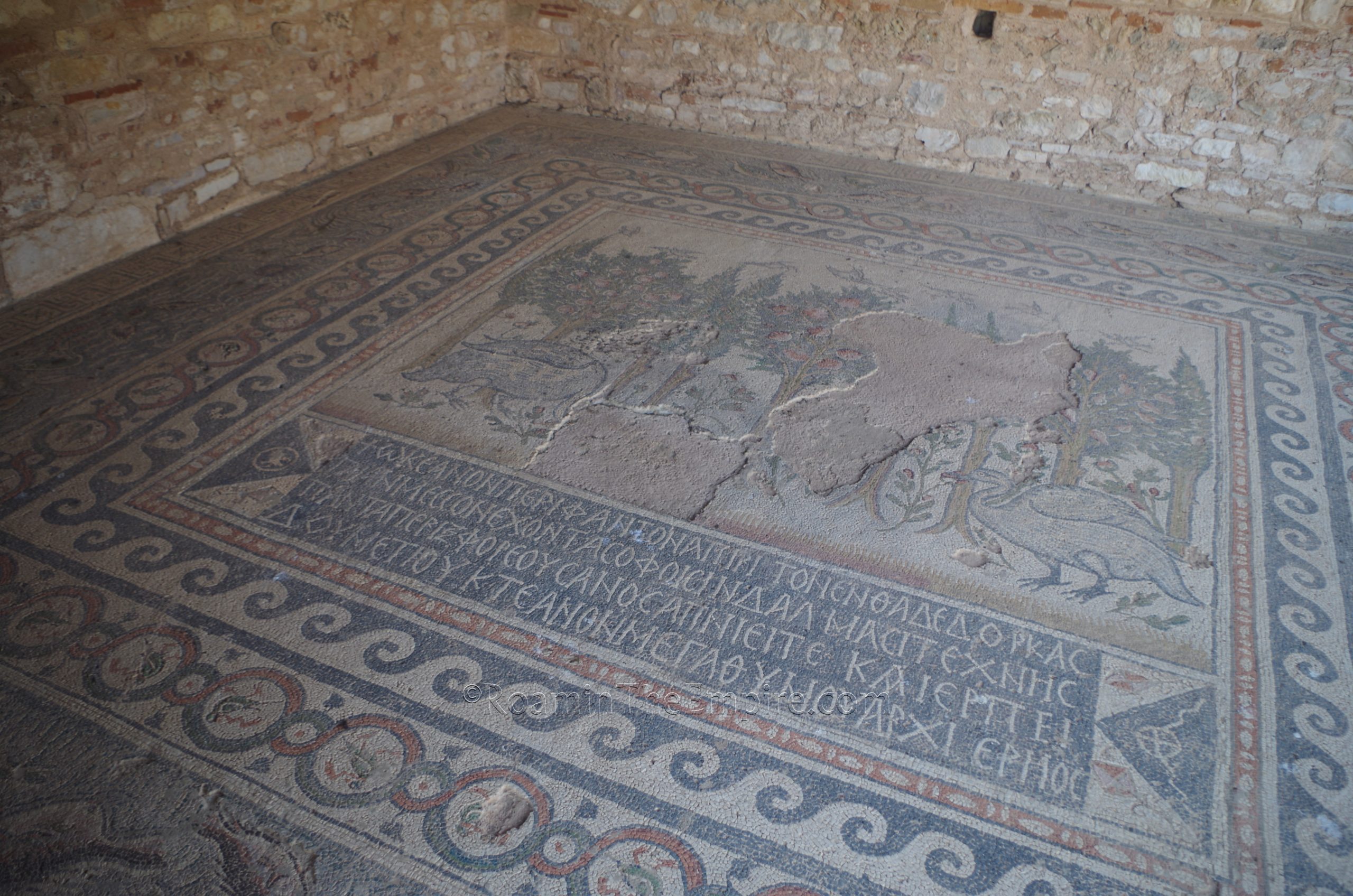 Mosaic of the north pastophorion of Basilica A. Nicopolis.