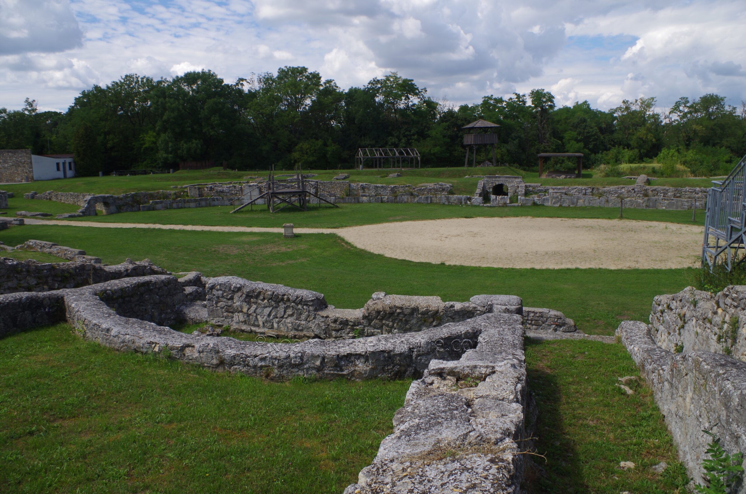Military amphitheater from the dignitary seating area. Carnuntum.
