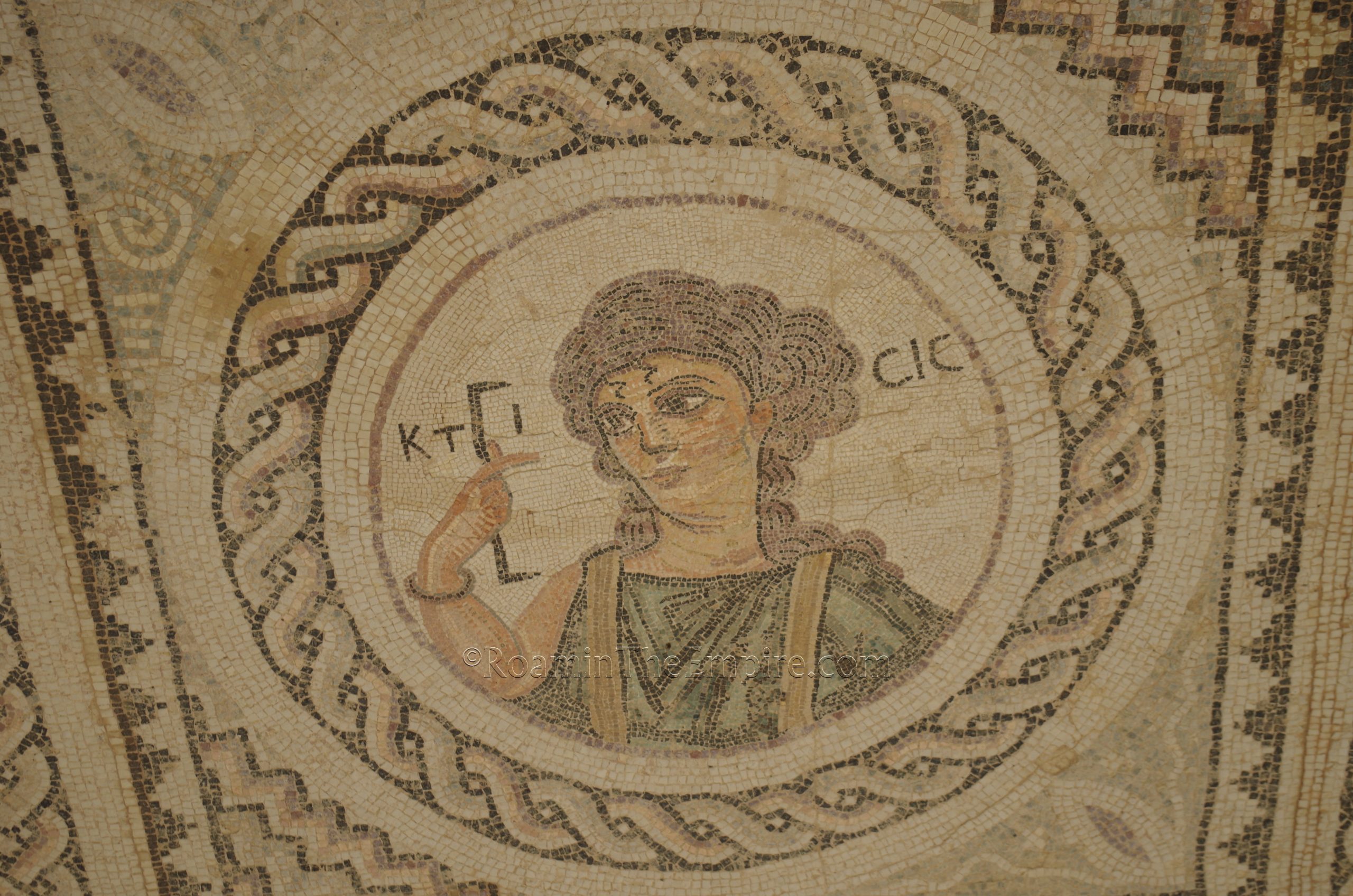 Ktisis mosaic in the House of Eustolios. Curium.