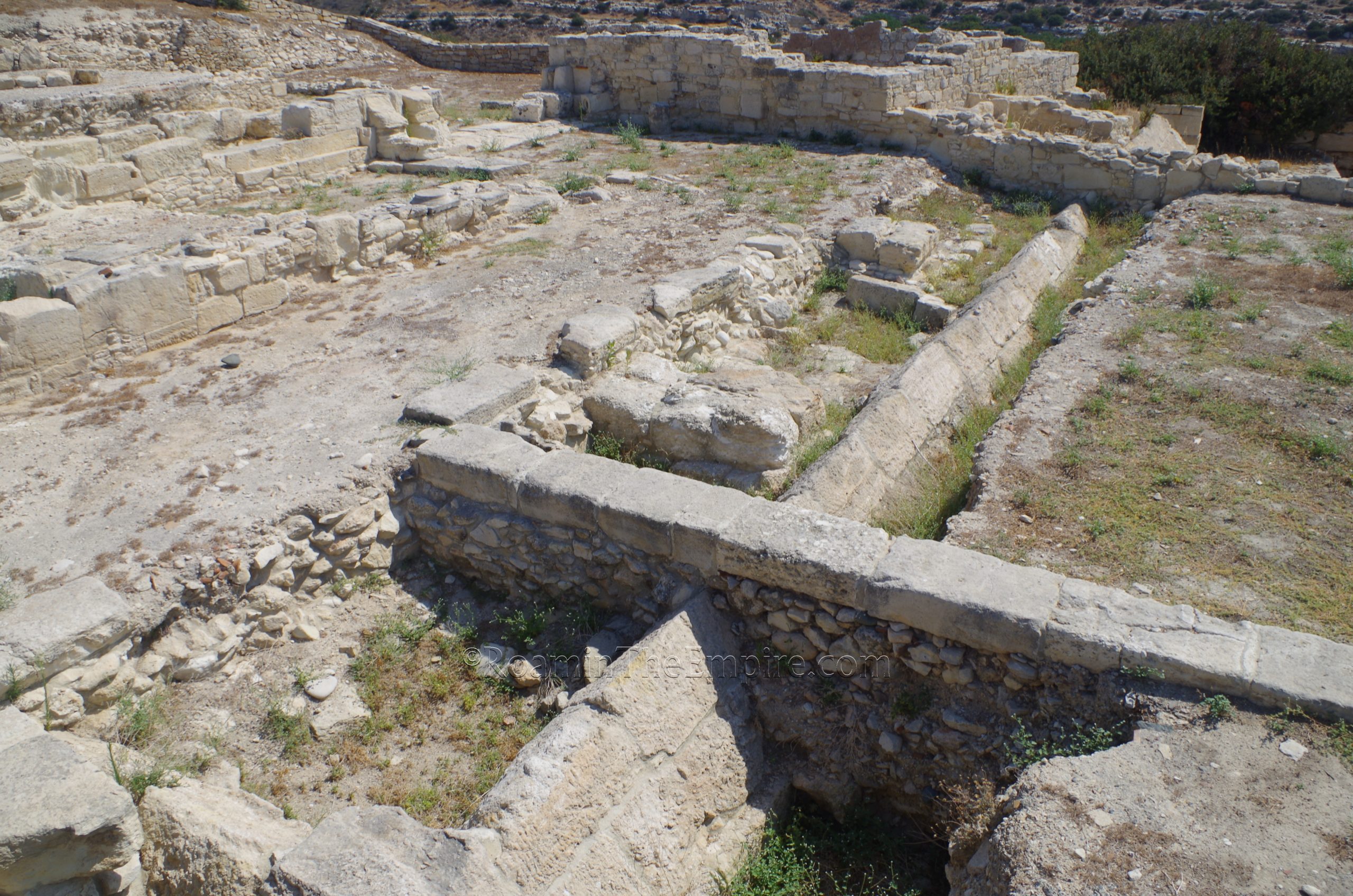 Remains of the pyramidal structure east of the nymphaeum.