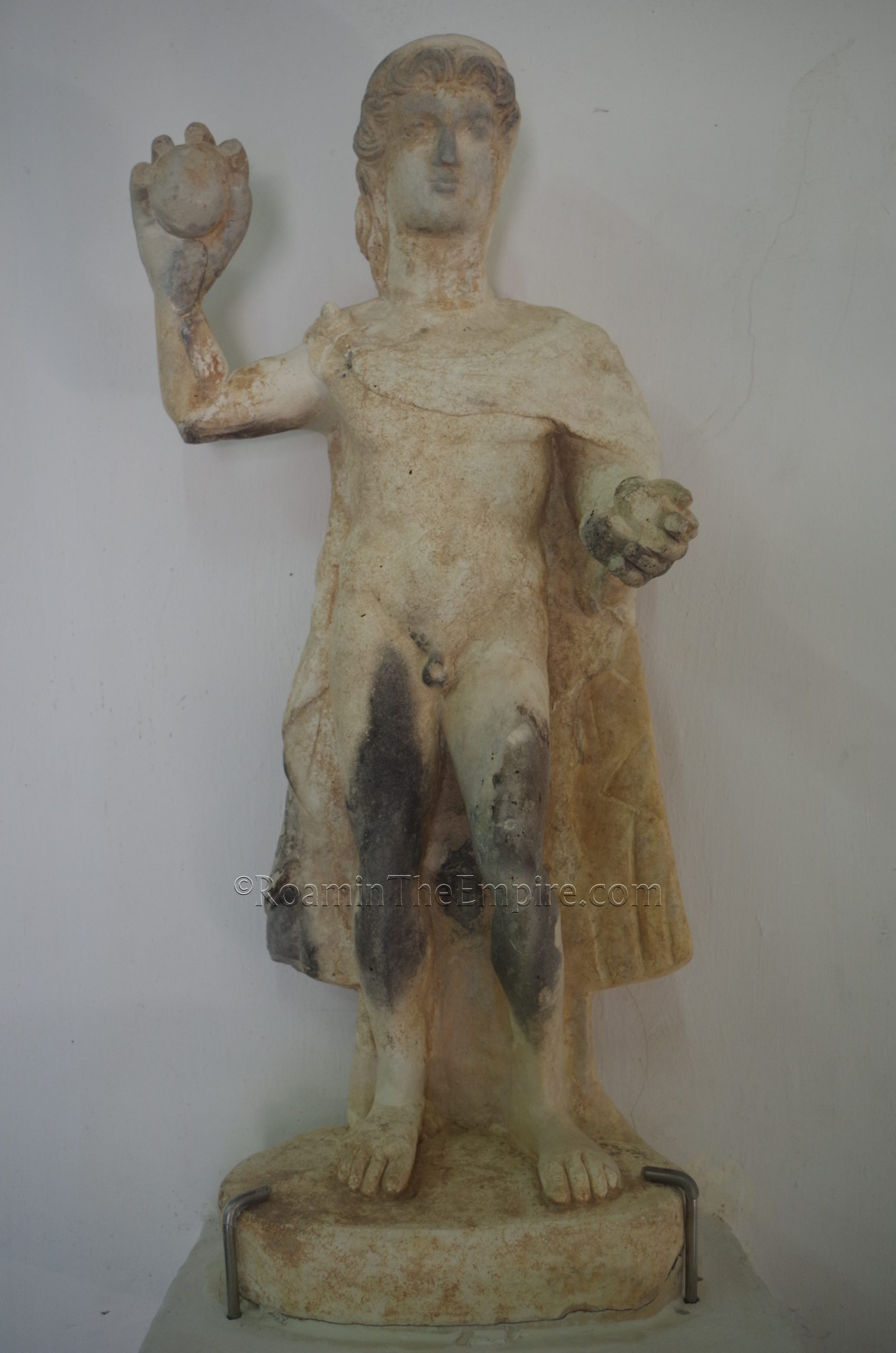 Statue of Apollo the Stone Thrower. From the Sanctuary of Apollo Hylates. Dated roughly to between 30 BCE and 330 CE. In the Local Archaeological Museum of Kourion.