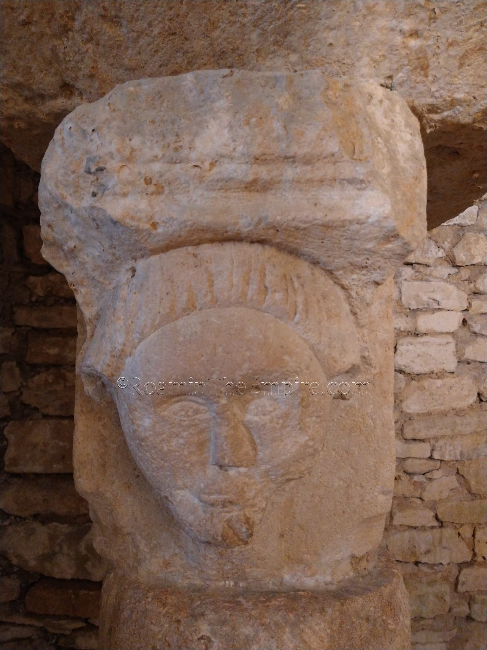 Gallo-Roman relief block in the abbey at Flavigny-sur-Ozerain.