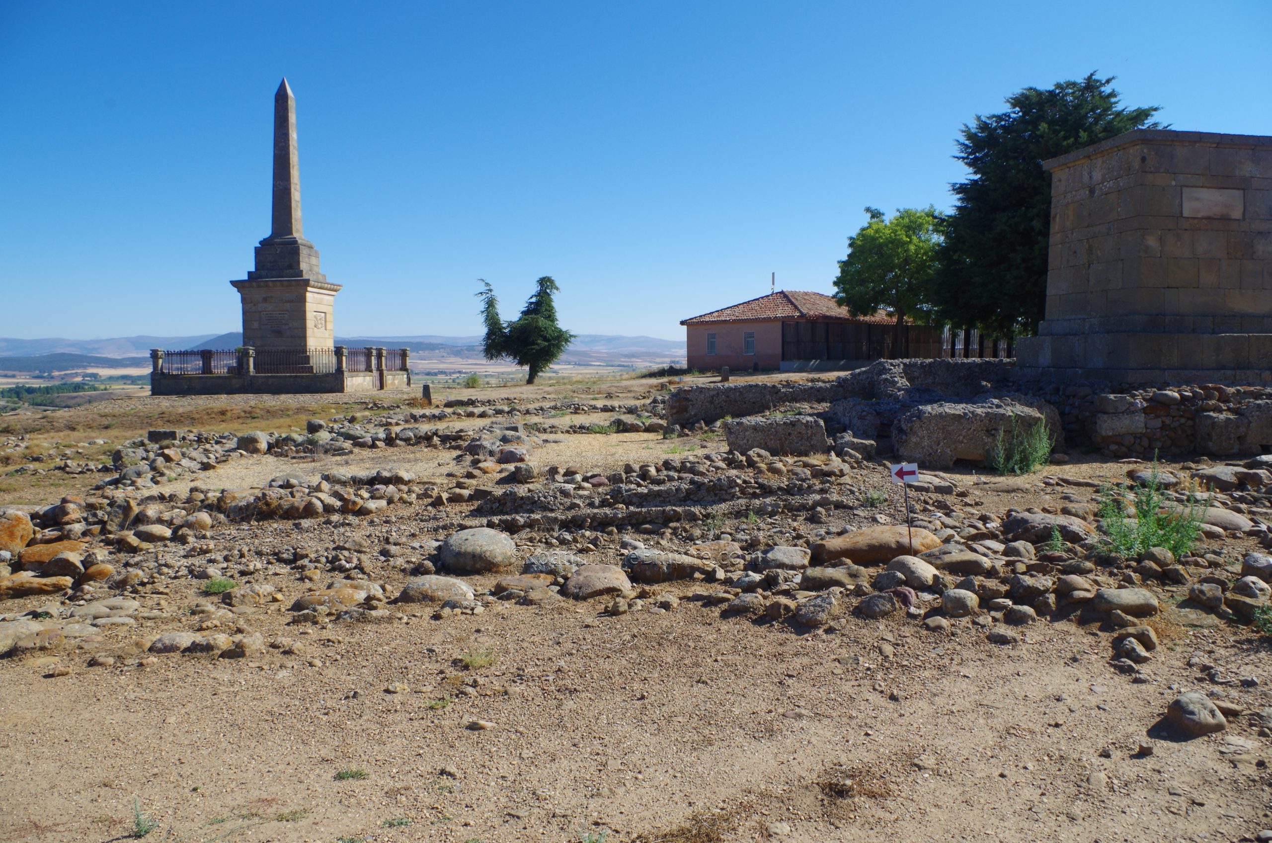 Remains of the baths and modern monuments.
