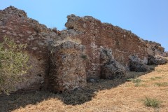 Western exterior wall of the L-shaped cistern.