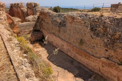 North-south leg of the L-shaped cistern.