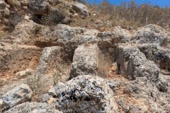 Tombs from Roman funerary monuments carved into the rock outside the main gate.