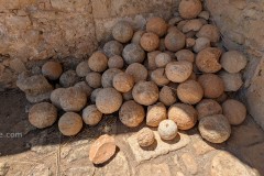 Stone projectiles in the Monastery of St. John the Theologian.