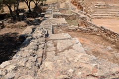 Scena of the theater with the Hellenistic stage building rear wall at left.