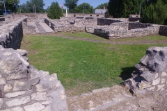 Northern of the two long houses to the south of the Craftsmen's Houses, from the east.
