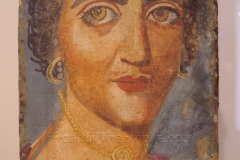 Mummy portrait of a young woman. From Philadelphia, Egypt. Dated to 150-200 CE. Szépművészeti Múzeum.