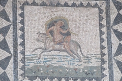 Detail of a panel of a 2nd century CE mosaic depicting the Rape of Europa.