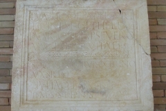 Funerary inscription of the Varia family with a name removed due to damnatio memoriae.