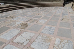 Marble decoration in the orchestra of the theater.