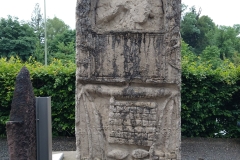 Funerary stone of an iron worker with relief of the deceased and his tools. Dated to  the late 1st century CE. Found at a necropolis on the road toward Basel. From the Museum and Römerhaus Augusta Raurica.