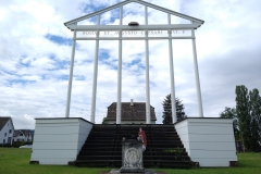 Modern reconstruction of the facade of the forum temple.