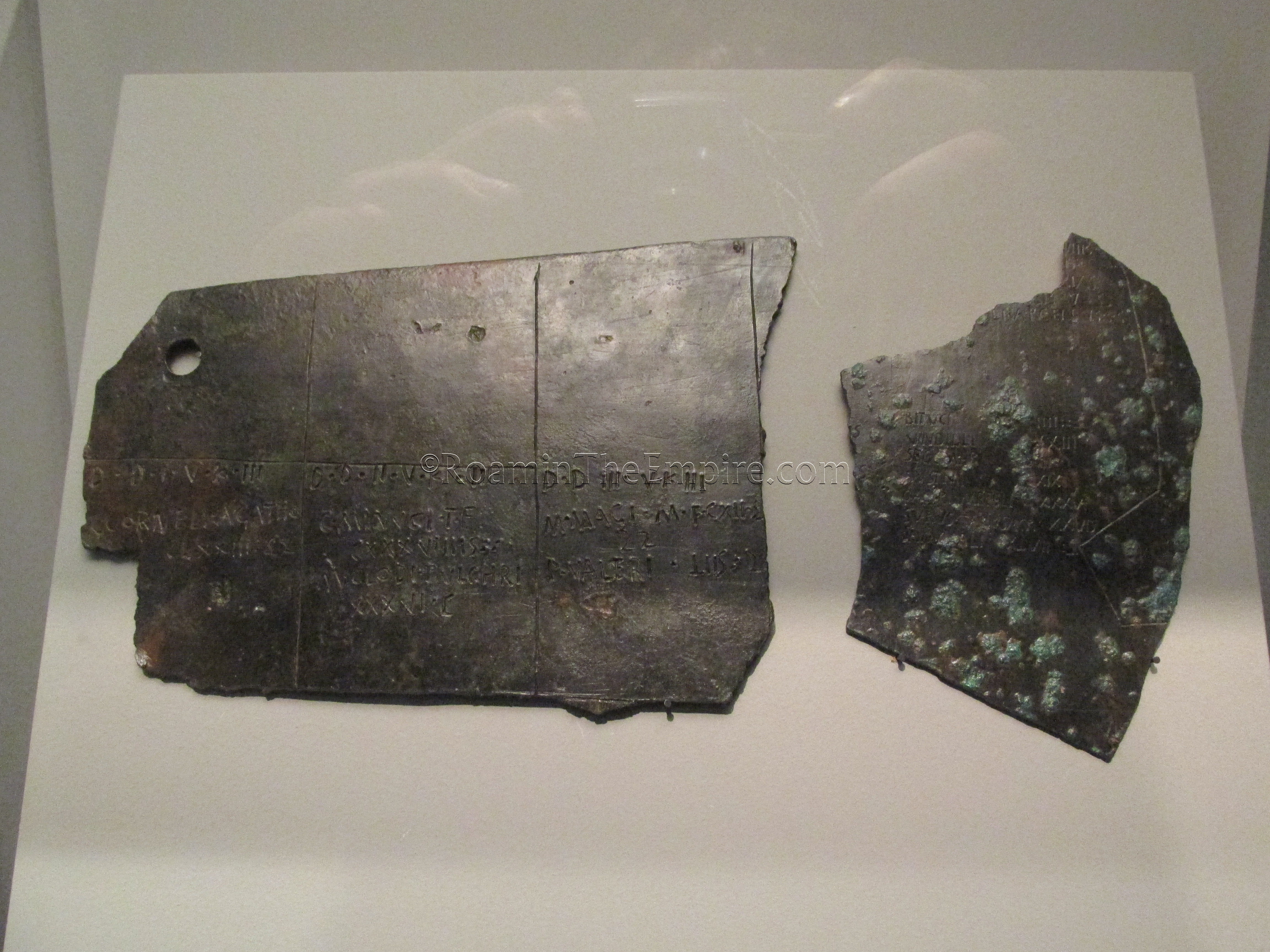 Bronze fragments of a land register from Verona. Dated to the 1st century BCE.  Museo di Santa Giulia.