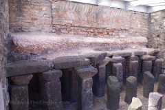 Stone pilae from the caldarium of the Great Public Baths at Aquincum.