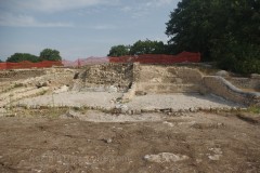 Recently excavated portions of the tripartite building on the north side of the forum.