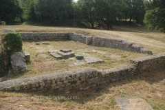 Building on the southwest side of the amphitheater.
