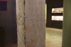 Right side of the Diana altar; Maximus dedicates to Diana the tusks of the wild boars he killed, a fine trophy of his courage. Museo de León.