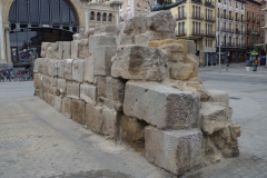 Detached area of Roman wall along Avenida de César Augusto.
