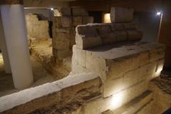 Area of the reverse side of the stairs from the port to the forum where the mason marks are located.