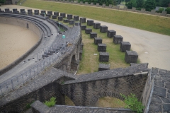 Conserved portions of the amphitheater that aren\'t reconstructed.