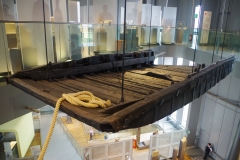 Remains of a barge, built around 100 CE, found in the river nearby. LVR-RömerMuseum.