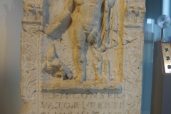 Altar dedicated to Jupiter Optimus Maximus by Tertinius Vitalis, soldier and librarius praefectus of Legio XXX Ulpia Victrix Severina Alexandria five days before the kalends of May in the consulships of Lupus and Maximus (April 26, 232 CE). From the area of Castra Vetera II. LVR-RömerMuseum.