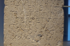 Altar dedicated to the Matres Treverae by Titus Paternius Perpetuus, cornicularius of Legio XXX Ulpia Victrix. From the area of Castra Vetera II. Dated to the 2nd or 3rd century CE. LVR-RömerMuseum.