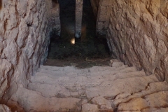 Detail of the stairway leading to the archway of the Upper Peirene Fountain at Acrocorinth.