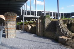 Cryptoporticus without intact roof from around the south side of the forum at Bagacum.