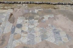 Opus sectile flooring in the frigidarium of the forum baths.