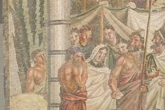 Detail of the Iphigenia in Aulis mosaic from an unexcavated house.