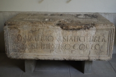 Funerary inscription of Decimus Valerius Sissi, freedman of Decimus Valerius Asiaticus, an augustale of Colonia Julia Equestris. Asiaticus was a prominent Roman senator born in nearby Vienna. Dated to 37-47 CE. Musée d'Art et d'Histoire.
