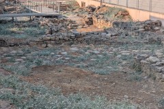 Detail of the decumanus and platform on the south end of the urban villa and Early Christian cemetery.