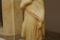Statue of a woman with remaining painted decoration. Dated to the reign of Trajan. Archaeological Museum of Kos.
