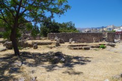 North wall of the baths and area of the Hellenistic house.
