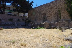 Constructions north of the enclosed latrines east of the baths.