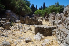 Constructions south of the enclosed latrines east of the baths.