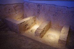 Basins of the fullonica in the northeast of the Casa Romana.
