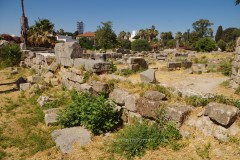 Rear wall of the western stoa looking out over the rest of the site.