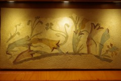 Fragment of wall painting displayed in the Casa dos Mosaicos.