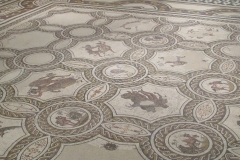 Mosaic of the seasons and months, with the seasons represented on the inside panels, and the months of the year around the edges. Dated to the 3rd century CE, from Hellín, Spain.