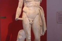 Statue of Hermes from the gymnasium.  A 1st century CE copy of a 4th BCE original of the Polycleitan school. Archaeological Museum of Messene.